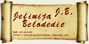 Jefimija Belodedić vizit kartica